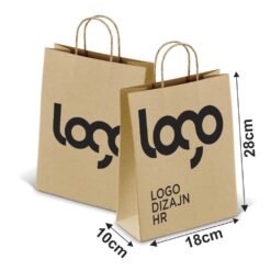 SACOLA KRAFT ALÇA TORCIDA 18x28cm