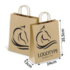 SACOLA KRAFT ALÇA TORCIDA 24x35cm