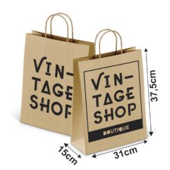 SACOLA KRAFT ALÇA TORCIDA 31x37cm