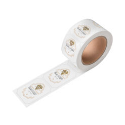 Rótulo Papel Couche com Hotstamping e Impressão Colorida