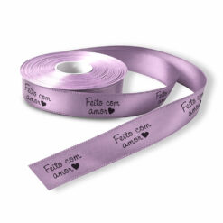Fita de Cetim Personalizada Lilás - Rolo de 50m