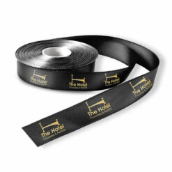 Fita de Cetim Personalizada Preta - Rolo de 50m